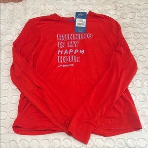 Brooks Vibrant Red Long Sleeve Shirt
